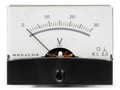 Voltmetru pe panou MONACOR 0&amp;divide;30V Clasa 2 &amp;Oslash;37,5mm foto