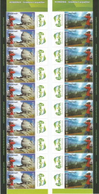 |Romania, LP 1873c/2010, minicoli de 10 timbre si 10 viniete cu manseta il., MNH foto