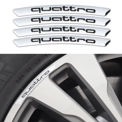 Set 4 embleme Quattro pentru jante Audi, gri foto