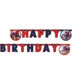 Ghirlanda petrecere din carton cu happy birthday model Spiderman 2 M