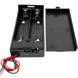 Suport acumulator 2x18650 cu fire capac si intrerupator