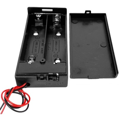 Suport acumulator 2x18650 cu fire capac si intrerupator foto