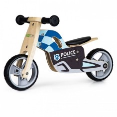 Bicicleta de Echilibru din Lemn cu Roti EVA Ecotoys LC-V1330 Politie foto