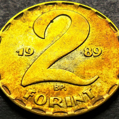 Moneda 2 FORINTI - RP UNGARA / UNGARIA COMUNISTA, anul 1989 *cod 1863 B = cameo