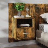 vidaXL Noptieră de perete, stejar fumuriu 816964