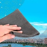 Laveta Magica din Microfibra, pentru Stergerea Sticlei, fara Scame, Absorbanta, 20x30 cm, Gri