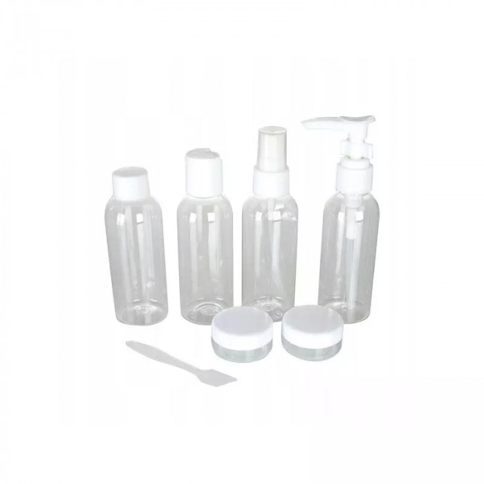 Set 6 recipiente cosmetice din plastic, Gonga&reg; Transparent