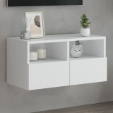 vidaXL Comodă TV de perete, alb, 60x30x30 cm, lemn prelucrat