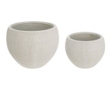 Cumpara ieftin Set 2 ghivece flori fibra sticla bej Brush &Oslash;39,5x30h; &oslash;51x39h