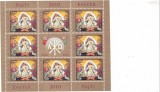 ROMANIA 2010 LP 1858 c SFINTELE PASTI 2010 MINICOALA 8 TIMBRE +1 VINIETA MNH.