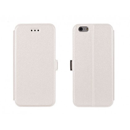 Husa Flip Carte iPhone 5SE/6C Alb