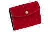 Portofel dama din piele naturala intoarsa, lucrat si cusut manual, Dalia, Handmade, Grena, Produs in Romania, Elyk Creation