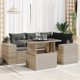 Gossi set canapele de gradina cu perne, 5 piese gri deschis poliratan