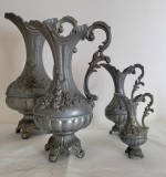 Vase, carafe vintage italiene, set patru piese, stil art nouveau, ornament, decor ,deosebit de frumoase