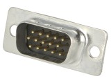 Conector D-Sub HD 15 pini mufă tată pe cablu - negru