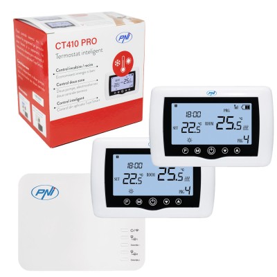 Resigilat : Termostat inteligent PNI CT410 PRO histeresis &amp;plusmn; 0.1&amp;deg;C fara fir, cu W foto