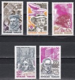 Franta 1973 - Aniversari - Personalitati, 5 Serii, MNH, Nestampilat