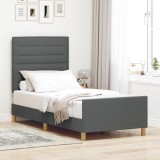 VidaXL Cadru de pat, gri &icirc;nchis, 90x200 cm, textil