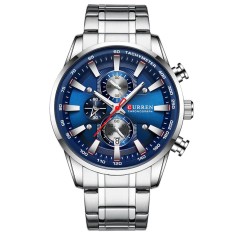 Ceas barbatesc Curren Elegant Casual Quartz Fashion Argintiu Albastru