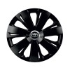Set 4 capace roti Negre Cu Inel Cromat Energy R16 Compatibil Cu Toyota, Autohelix MSA