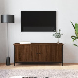 Comodă TV cu uși, stejar maro, 102x35x45 cm, lemn prelucrat, vidaXL
