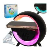 Lampa de veghe LED RGB incarcator inductiv si radio, negru