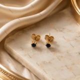 Cumpara ieftin Cercei Inima de Safir , Cercei placati 14K