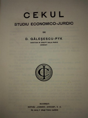 Cekul- studiu economico juridic- Galesescu Pik foto