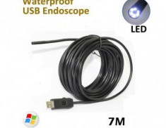 Camera video endoscopica cu USB, rezistenta la apa - 7 metri foto