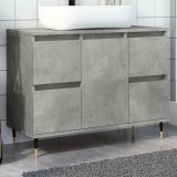 vidaXL Dulap pentru baie, gri beton, 80x33x60 cm, lemn compozit