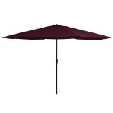 Cumpara ieftin Umbrelă de soare de grădină, st&acirc;lp metalic, roșu bordo, 390 cm