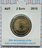 Austria 2 euro 2015 UNC - 30 Y of EU Flag - km 3247 cartonas personalizat D56801, Europa