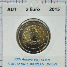Austria 2 euro 2015 UNC - 30 Y of EU Flag - km 3247 cartonas personalizat D56801