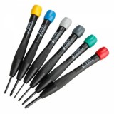 Set 6 Surubelnite Precizie Pro&#039;sKit pt. Electronica, Telefoane, Ceasuri, Nintendo, PSP - Cruce, Dreapta - #00, #0, #1, 1.4, 1.8, 2.4 mm