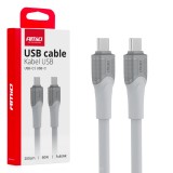 Cablu incarcare USB-C la USB-C 60W 200 cm FullLINK model X111 cu transmisie date 480 Mb/s, compatibil cu dispozitive USB-C, AMiO