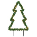 Cumpara ieftin Decoratiune brad cu lumini de Craciun cu tarusi, 80 LED, 60 cm