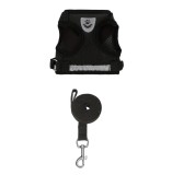 Set de ham si lesa pentru pisici Supet, nailon, negru, marimea L