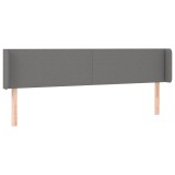 Cumpara ieftin Tablie de pat cu aripioare gri inchis 163x16x78/88 cm textil