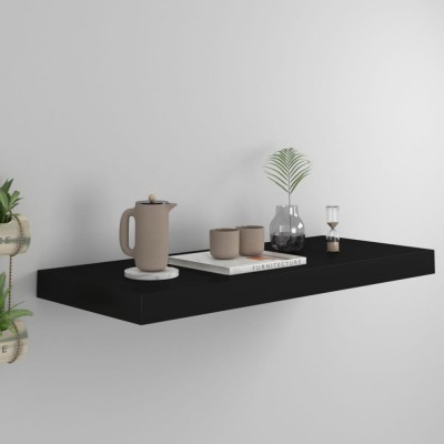 vidaXL Raft de perete suspendat, negru, 60x23,5x3,8 cm, MDF foto