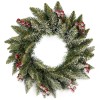 Coronita de Craciun pentru Usa din Crengute de Brad Artificial Verde Ninsa cu Zapada si Fructe Holly, Diametru 40cm