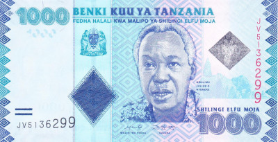 Bancnota Tanzania 1.000 Shilingi (2020) - P41c UNC foto