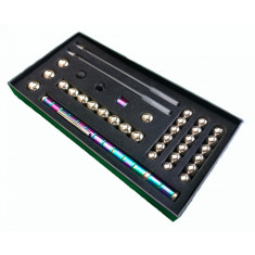 Set Pix Modular Magnetic Premium cu 30 Bile Magnetice, 14 Inele Magnetice, 2 Stylus-uri si 5 Mine, Multicolor