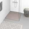 Cadita dus vidaXL maro 90x90 cm SMC, aspect piatra, anti-alunecare, rezistenta la zgarieturi