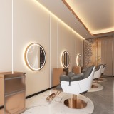 Consola de coafură consola de frizerie consola de cosmetică oglindă LED cu ramă de aluminiu 60x60 PRO