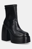 Buffalo botine Heart Sock Bootie culoarea negru, cu toc drept, 1220073-BLK