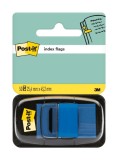 Cumpara ieftin Index Clasic Post-it 25.4 mm x 43.2 mm 50 file in dispenser Index Post-It 3M plastic albastru