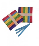 Spatule din lemn colorate pentru activitati crafts-100 bucati
