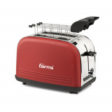 Prajitor de paine Toaster Girmi TP57, 850W, 8 niveluri de rumenire, inox/rosu