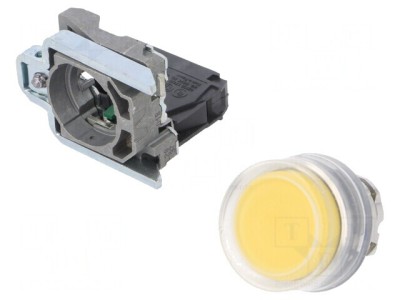 Comutator apăsare 22mm galben NO IP66 foto