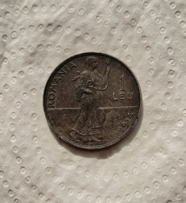 Moneda de 1 leu din 1914